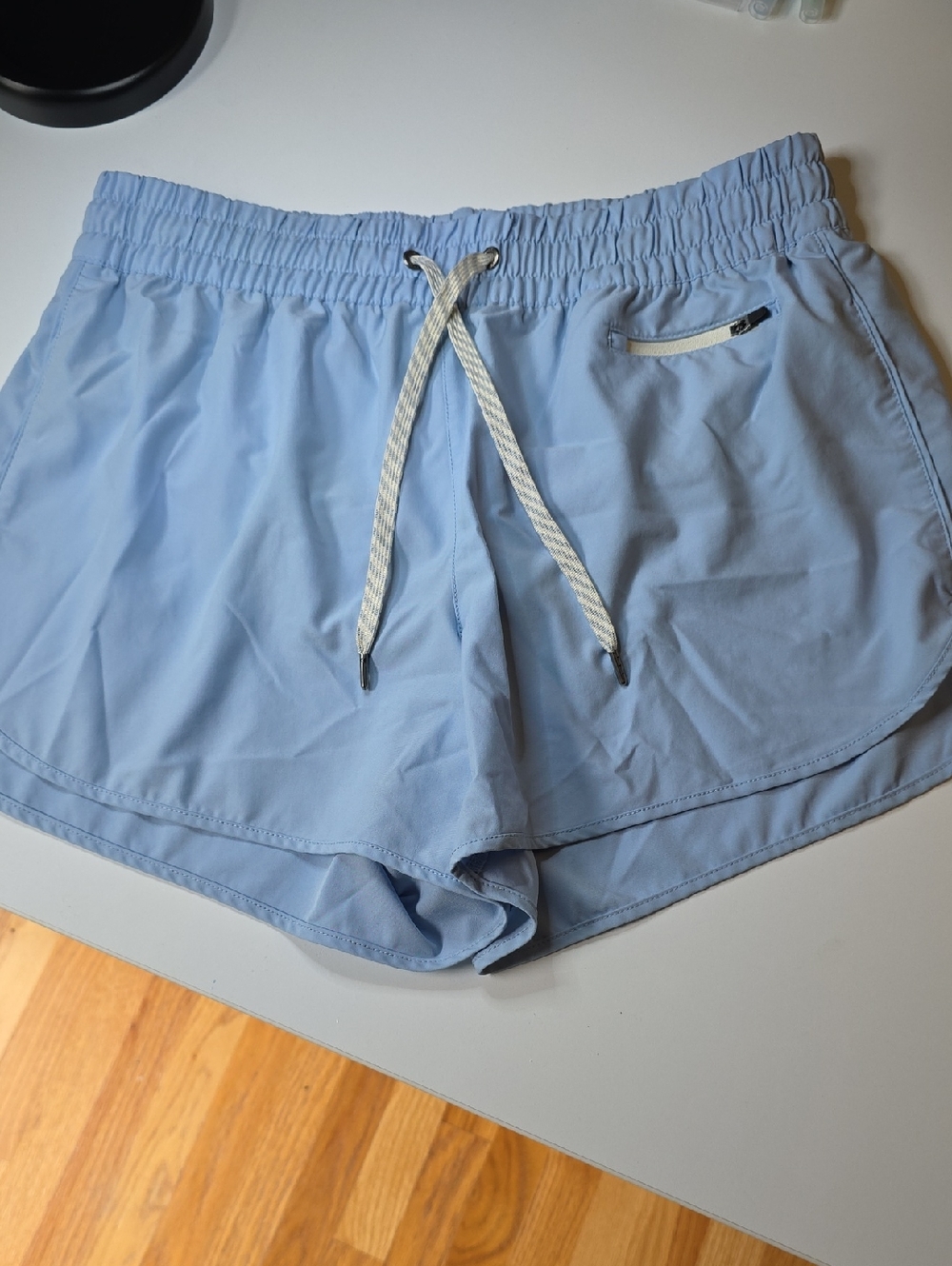 Vuori Light Blue Athletic Shorts with Gray Interior